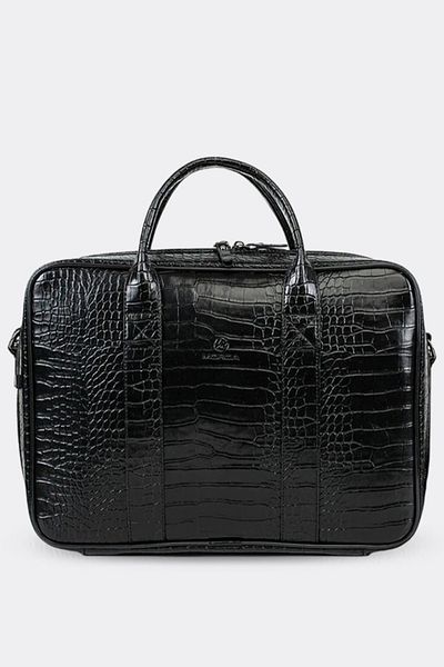 MORCA Macbook Organizer Laptop Briefcase 15.6" & 16" Inch Black Crocodile