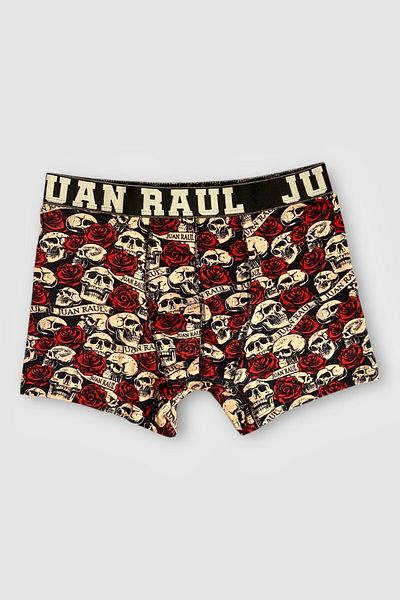 Juan Raul Rose and Skull Pattern Men's Boxers - Db219