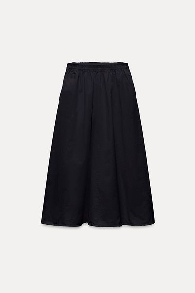 Meyz Țesătură Poplin Buzunar Filet 90cm Fusta Lungă Necăptușită