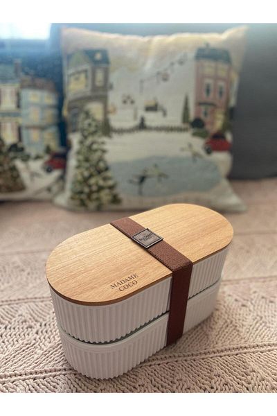 Madame Coco Magou 500ml Storage Container with Wooden Lid Set of 2