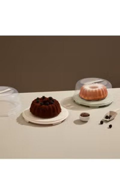 Dünya Plastic Cake Plate with Cover 30 CM