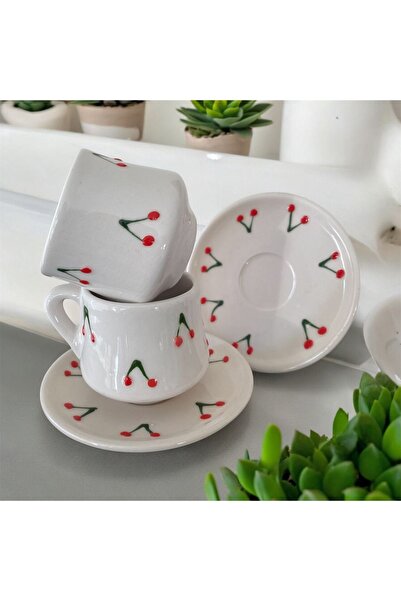 nutyaart Set of 2 Handmade Coffee Cups - Embossed Pattern