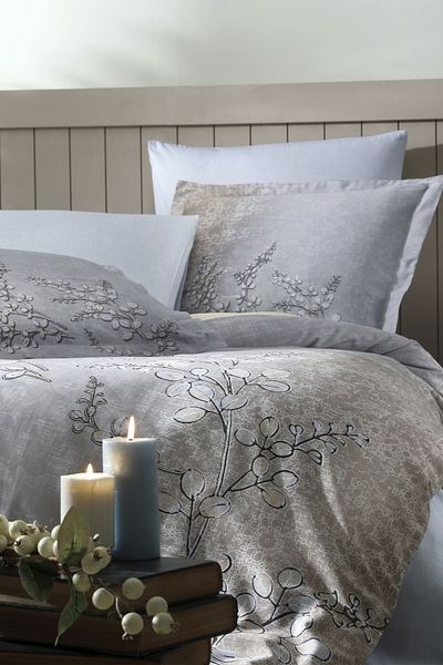 Özdilek Brise Azul Double Pastoral Satin Duvet Cover Set