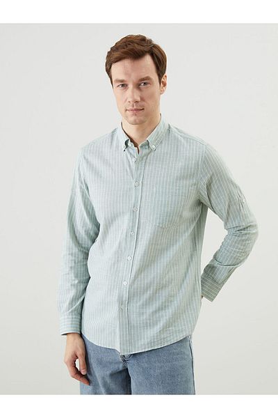 LC Waikiki Ανδρικό ριγέ μακρυμάνικο πουκάμισο LCWAIKIKI Classic Regular Fit