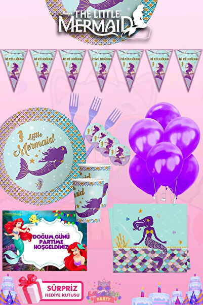 LASAGNA STORE Deniz Kızı 8 Kişilik Afişli Doğum Günü Parti Seti