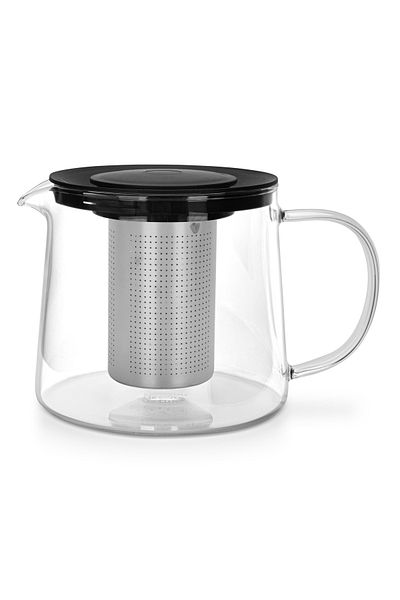 Fissman Glass Tea Pot with Stainless Steel Filter 1500mL, Borosilicate Glass Tea Pot Infuser