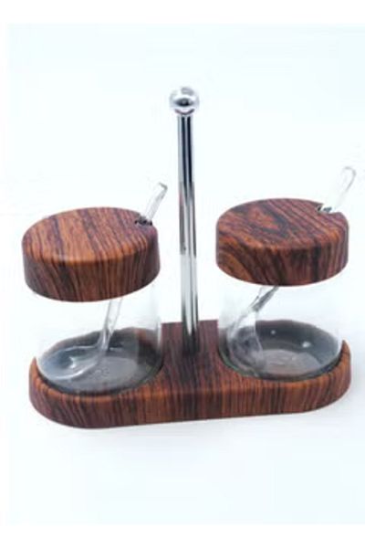 Generic Glass Spices Storage Pots Set