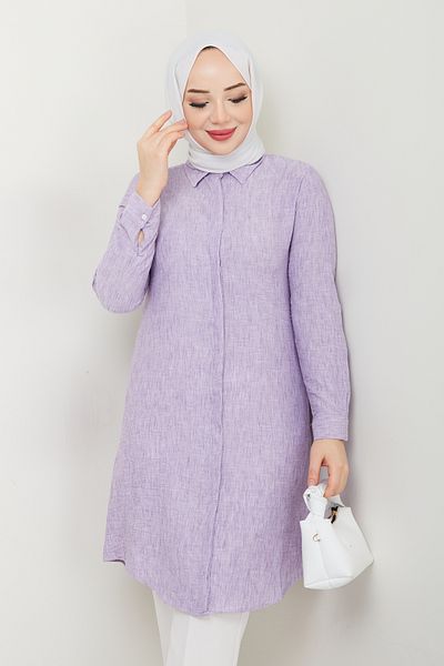Kirazgym Linen Fabric Long Shirt Tunic