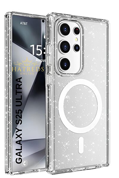Hatreds Galaxy S25 Ultra Kılıf Magsafe Şarj Özellikli Parlayan Simli Saydam R...