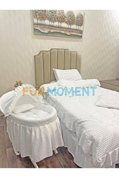 Fun Moment طقم مرتبة أطفال مع سرير أطفال وسلة موسى مع القاعدة - مقاس 1.4×2 متر