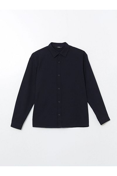 LC Waikiki Xside Navy Blue Regular Fit Long Sleeve Men's Shirt