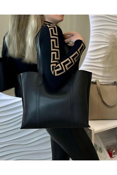 GALB LEATHER Geantă de umăr pentru femei din piele moale cu 3 compartimente de mărime mare