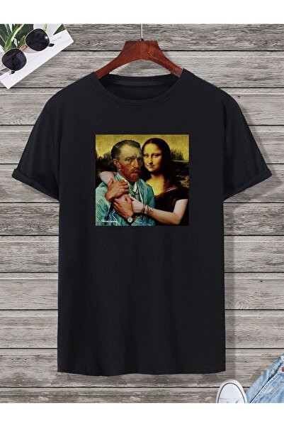 Ramer تيشيرت مطبوع عليه الموناليزا للجنسين