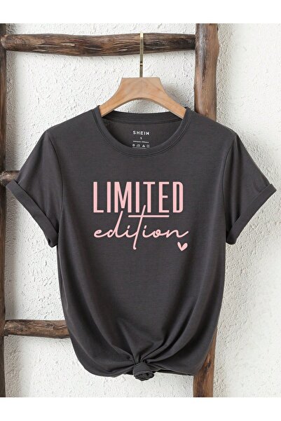 MODARİCH Smoked Color Oversize Printed Crew Neck Short Sleeve T-Shirt - Loose...