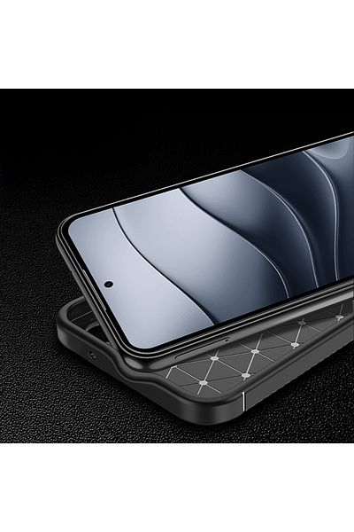 m.tk moveteck حافظة Tecno Spark 30c مع حماية للكاميرا، نمط كربون بارز، غطاء زنجي واقي مقاوم للألوان