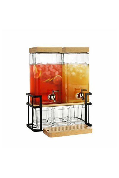 Bien Servi موزع زجاجي عالي الجودة مكون من 8 قطع مع قاعدة من الحديد