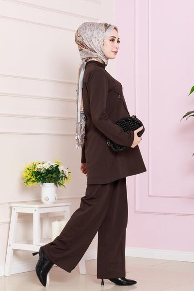 Sevitli Σετ δύο κλωστών - Πέτρα μπροστά, καφέ