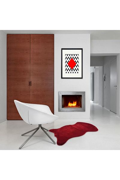 Homelux Covor din piele de oaie, dreptunghiular, 50X90, simplu, visiniu, poliester