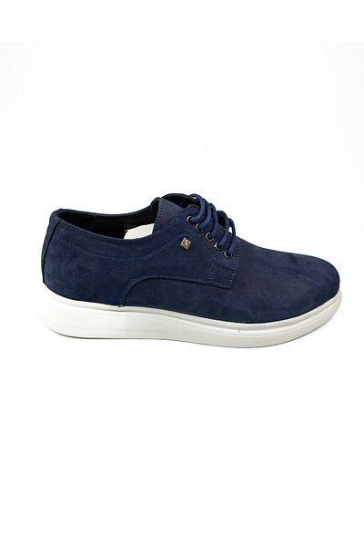 Nobel 1008 Navy Blue Nubuck Leather Men's Casual Shoes