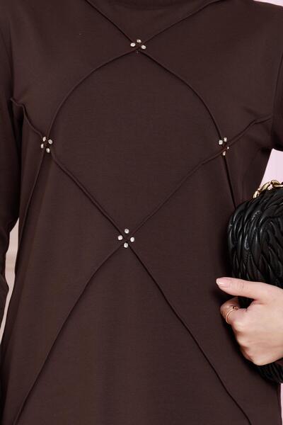 Sevitli Σετ δύο κλωστών - Πέτρα μπροστά, καφέ