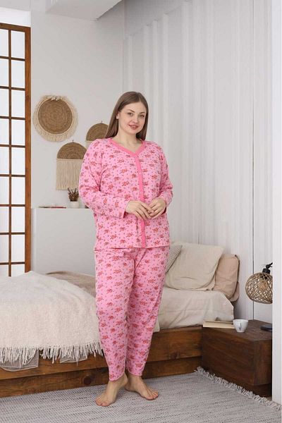 LİLA İÇ GİYİM Button Battal Mother's Pjama Set