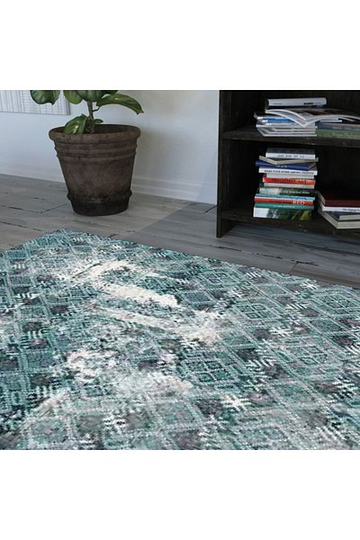 Homelux Ryno Rug, Rectangular, 152X230 Cm, Abstract, Turquoise, White, Polyester