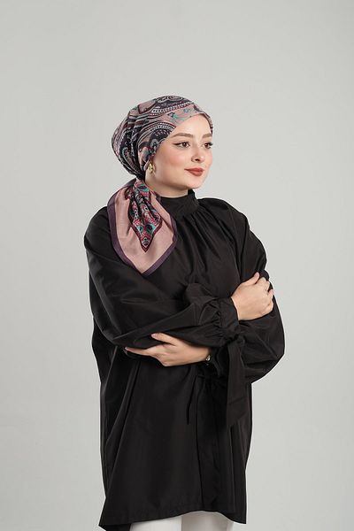 Giverny Ethnic βαμβακερό κασκόλ με σχέδιο σε σκόνη - κομμένες ίνες, ψηφιακή εκτύπωση, 202203 _06