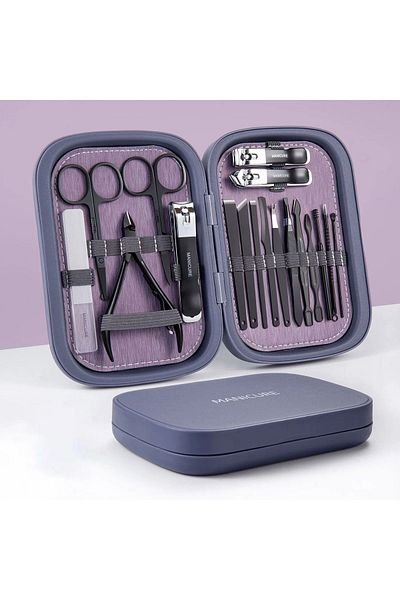 DeftHike 18 Pcs Cuticle Manicure Pedicure Set - Blackhead Removal