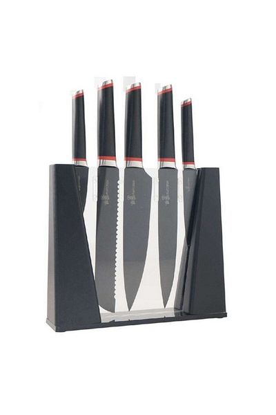 Hatchen 6-Piece Stainless Steel Sharp Blade Kitchen Knife-Set with Storage Block