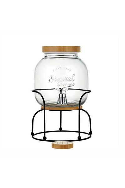 Bien Servi High Quality Glass Dispenser with Stand and Drain 4 Liter