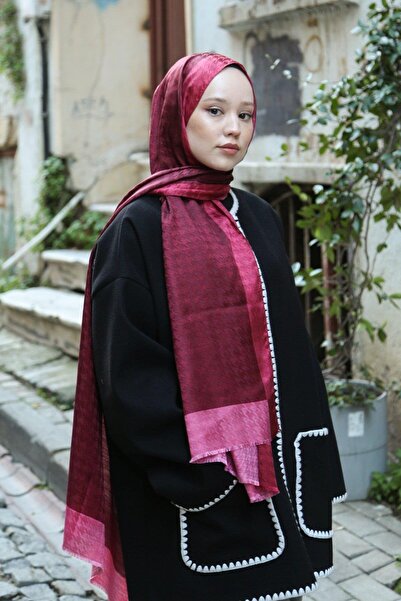 Esarp Center Hint İpek Kazayağı Monogram Şal 75 x 190 Cm