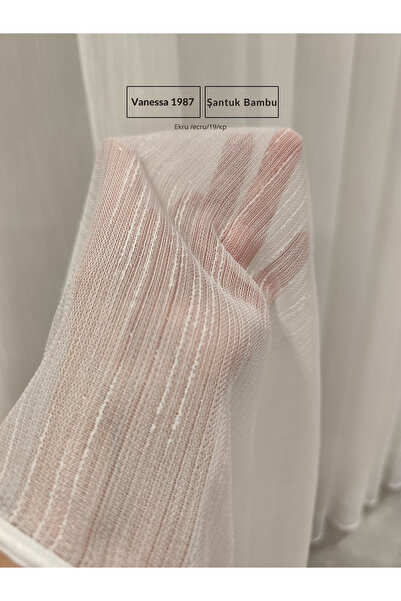 VANESSA PERDE Şantuk Bambu Tül Perde Ütü İstemez 1/2,5 Pileli Hazır Takılacak...