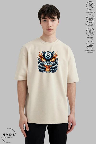 Nyda Collections Unisex Crew Neck Bulk Owl εμπριμέ βαμβακερό μπλουζάκι με κοντό μανίκι