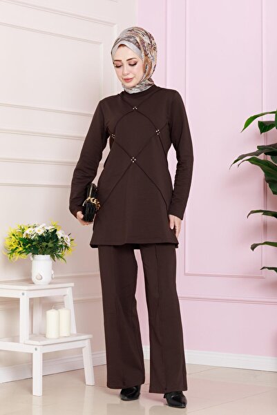 Sevitli Σετ δύο κλωστών - Πέτρα μπροστά, καφέ