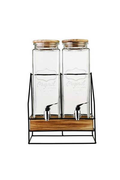 Bien Servi 2-Piece High Quality Glass Dispenser with Iron Stand 2.3 Liter