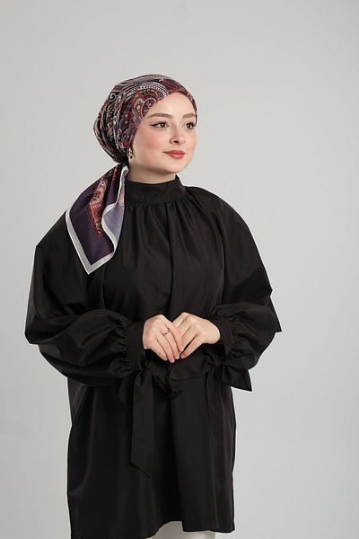 Giverny Ethnic ψηφιακό εμπριμέ βαμβακερό κασκόλ με μοτίβο δαμάσκηνου - 202203 _07