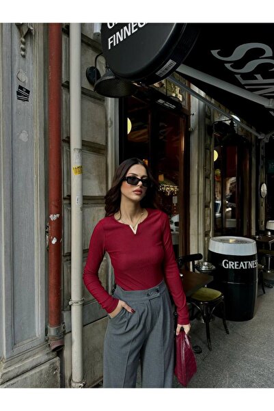 ELLA'S Женска блуза с V-образно деколте от желязо