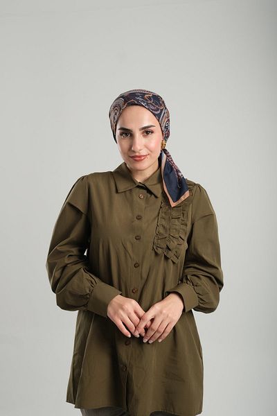 Giverny Ethnic ψηφιακό εμπριμέ μουστάρδα με μοτίβο από βαμβακερό κασκόλ - 202203 _43