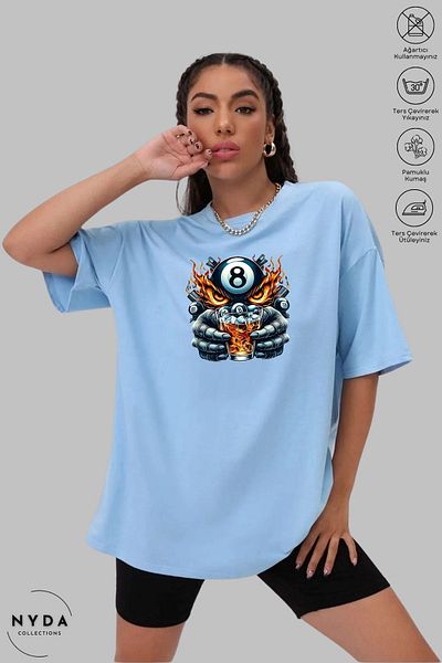 Nyda Collections Unisex Crew Neck Bulk Owl εμπριμέ βαμβακερό μπλουζάκι με κοντό μανίκι