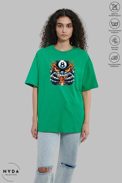 Nyda Collections Unisex Crew Neck Bulk Owl εμπριμέ βαμβακερό μπλουζάκι με κοντό μανίκι