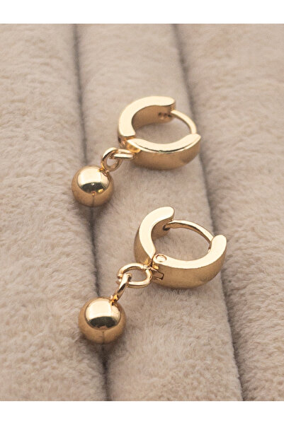 Siya Silver Gold Renk Minimal Sallantılı Çelik Top Küpe-çocuk Küpesi