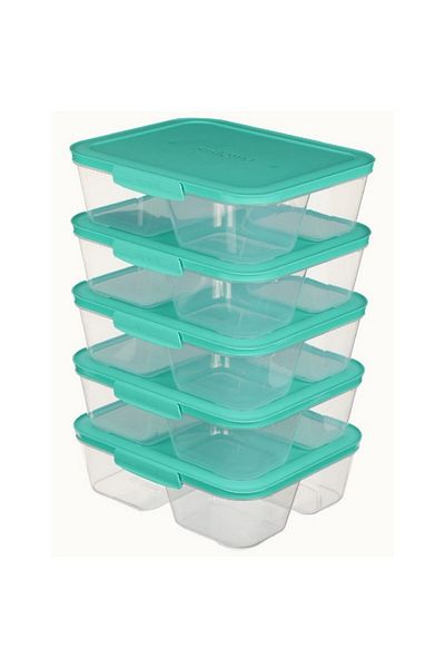 Sistema 5-Piece Freezer Safe BPA-Free Meal Prep Food Storage Container Set 1.9 Liter