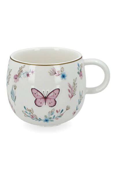 EasyLife كوب مطبوع عليه فراشة ثلاثية الأبعاد من فانتسي جاردن، سعة 400 مل