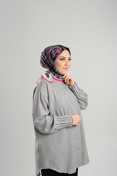 Giverny Ethnic Digital Printed Βαμβακερό Κασκόλ - Μοτίβο Σάρπι, Κομμένες ίνες 202203 _08