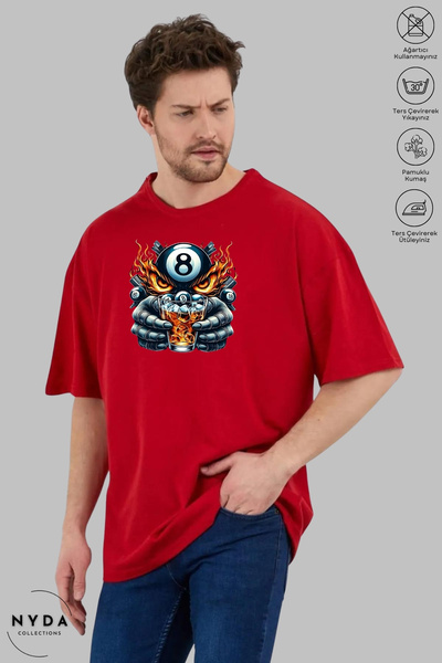 Nyda Collections Unisex majica kratkih rukava sa širokim izrezom, pamučna, sa...