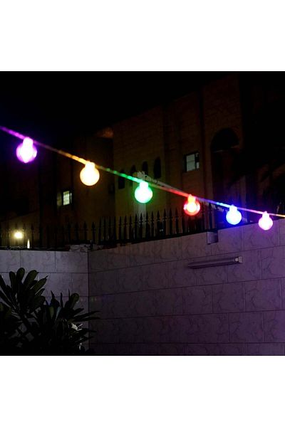 Generic عقد لمبات شفاف 4 متر ملون