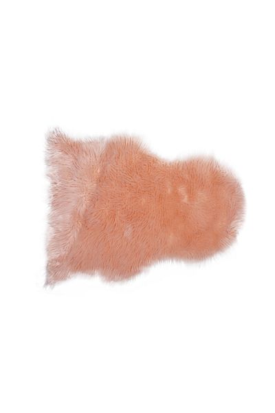 Homelux Sheepskin Rug, Rectangular, 60X90, Plain, Dusty Pink, Acrylic, Polyester