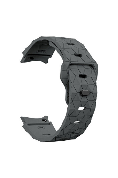 UnDePlus Samsung Galaxy Watch 4 5 6 7 Fe 40 40 44 Classic 42 43 46 47 mm Band Soccer Ball Prism Design Sil