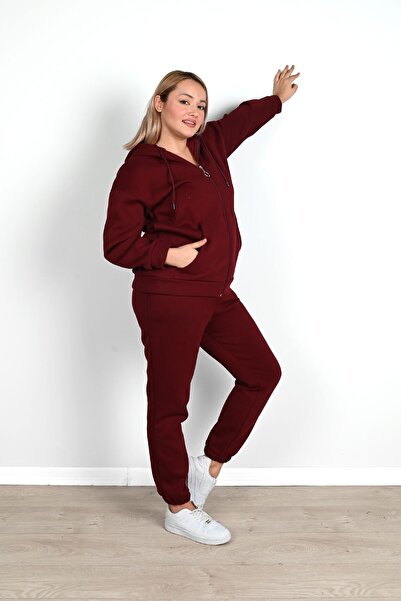 CC STORE Дамски костюм с 3 повдигнати нишки с двоен голям размер 3484-23