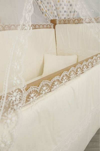 BebeK on For Baby Sleeping Set for 60X120 Crib (Including Pillow, Quilt, Side Protection and Towel)